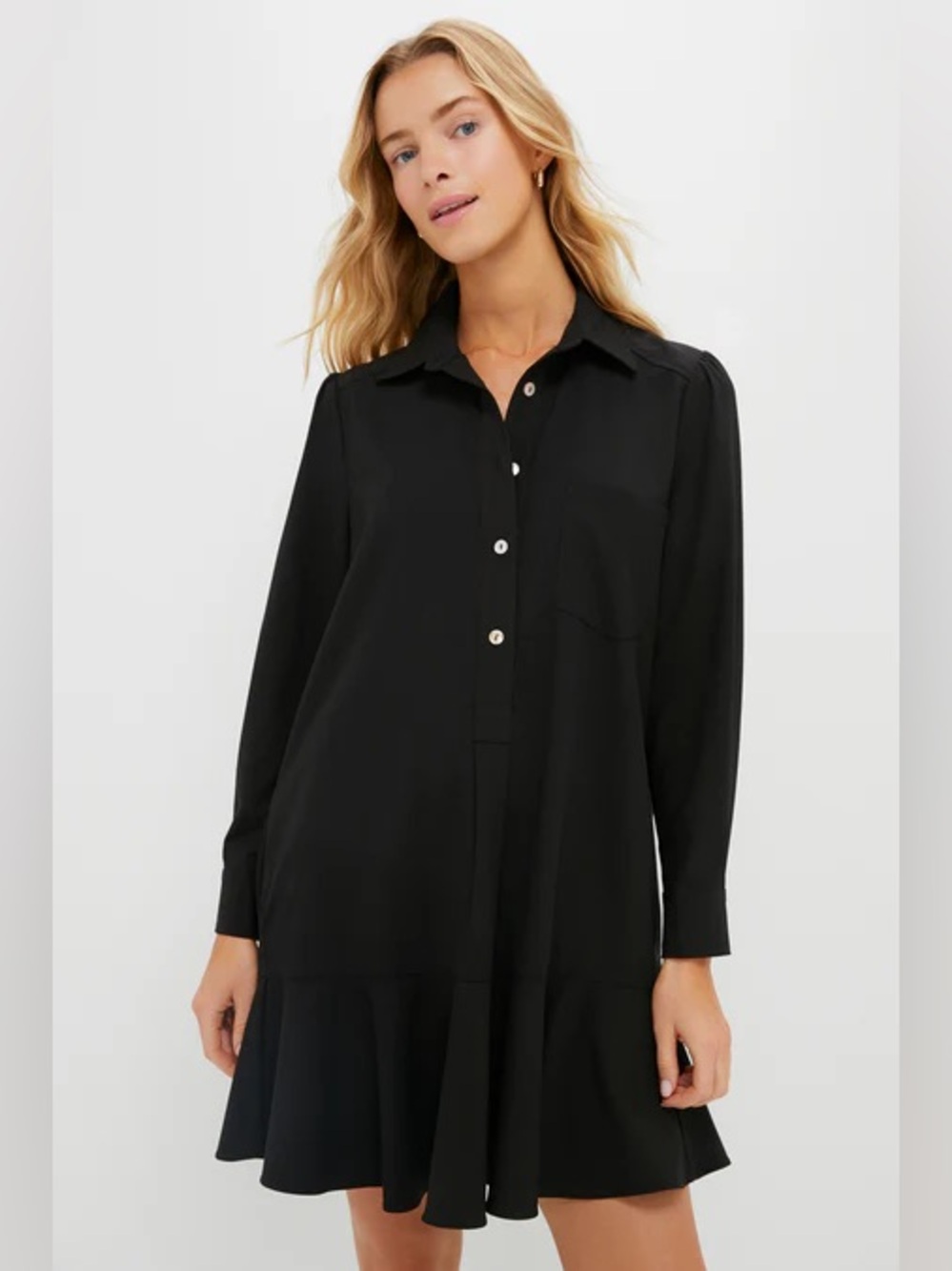 Tuckernuck Black Crepe Callahan Shirt Dress